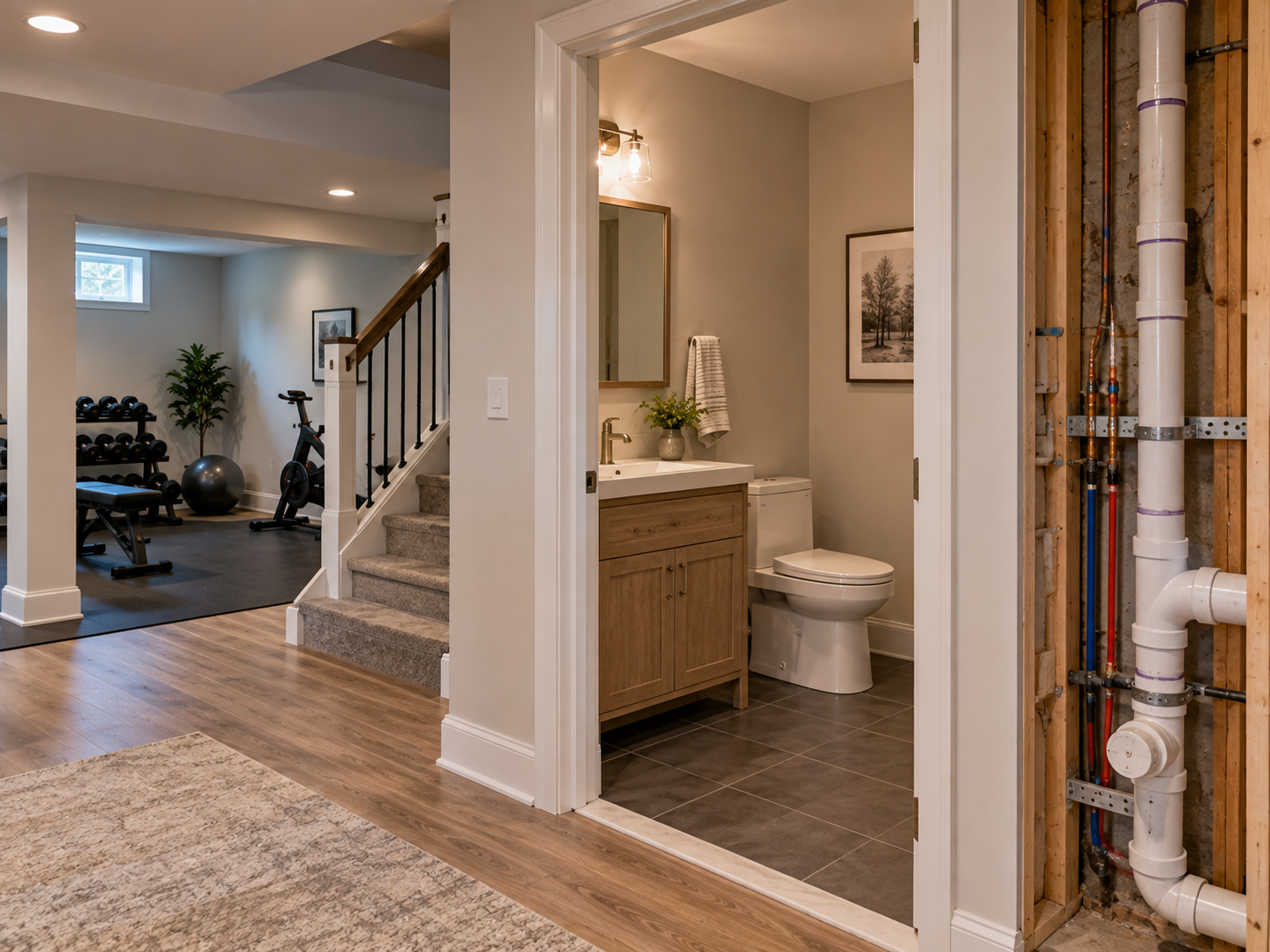Requirements for Adding a Half Bathroom to a Basement in Voorhees