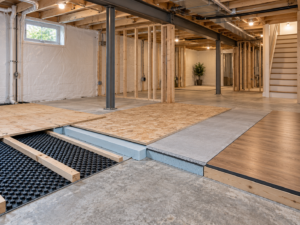 Plan subfloor options for concrete basement slabs with practical guidance for Voorhees and South Jersey properties, including warning signs, scope decisions