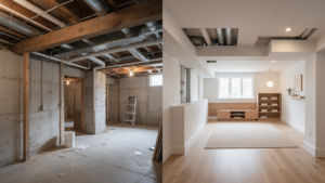 Professional low basement ceiling finishing detail for Subterra Basement Remodelers in Voorhees