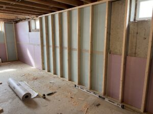 Basement wall insulation detail for residential work in Voorhees and nearby South Jersey communities.