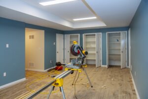 Low-profile lighting in a finished South Jersey basement with limited ceiling height
